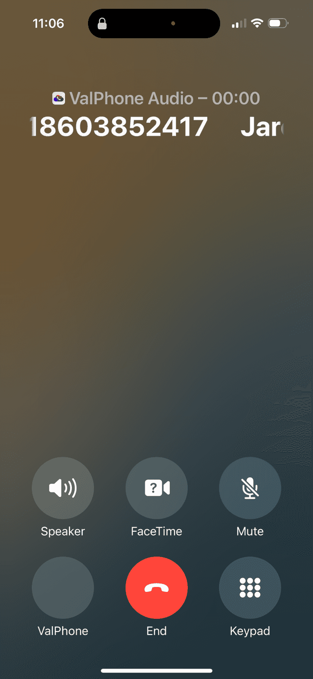 Call Screen with ValPhone Button
